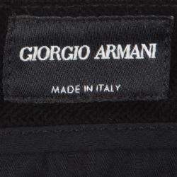 Giorgio Armani Black Velvet Chevron Pattern Pants XL