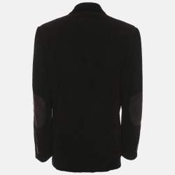 مملوكة مسبقًا Giorgio Armani Black Wool Single Breasted Blazer XXL