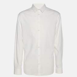 Pre Owned Giorgio Armani White Stretch Cotton Long Sleeve Shirt XL