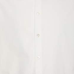 Pre Owned قميص جورجيو أرماني قطن مرن أبيض بأكمام طويلة مقاس كبير جداً