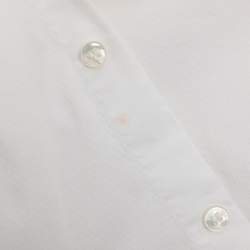 Pre Owned قميص جورجيو أرماني قطن مرن أبيض بأكمام طويلة مقاس كبير جداً