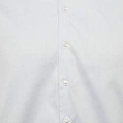 Pre Owned قميص جيوجيو أرماني قطن أزرق بأكمام طويلة متوسط