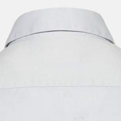 Pre Owned قميص جيوجيو أرماني قطن أزرق بأكمام طويلة متوسط