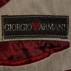 Pre Owned Giorgio Armani Grey Pinstripe Wool Blazer XL