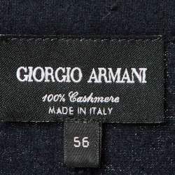 Pre Owned Giorgio Armani Navy Blue Cashmere Button Front Blazer XL