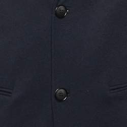 Pre Owned Giorgio Armani Navy Blue Cashmere Button Front Blazer XL