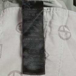 Pre Owned Giorgio Armani Sage Green Gabardine Pleated Cropped Trouser L