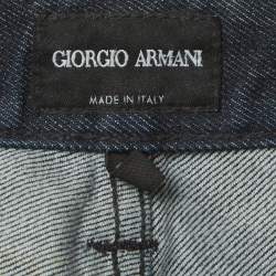 Pre Owned Giorgio Armani Blue Denim Straight Fit Jeans L/Waist 36"