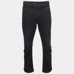 Pre Owned Giorgio Armani Blue Denim Straight Fit Jeans L/Waist 36"
