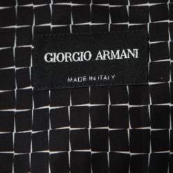 Giorgio Armani Black Misplaced Square Printed Cotton Button Front Shirt L