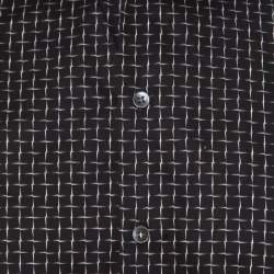 Giorgio Armani Black Misplaced Square Printed Cotton Button Front Shirt L