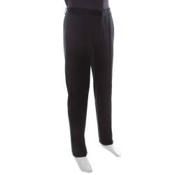 Pre Owned Giorgio Armani Black Stretch Jersey Trousers XL