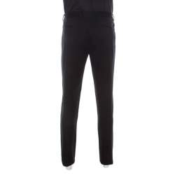 Pre Owned Giorgio Armani Black Stretch Jersey Trousers XL