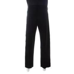 Pre Owned Giorgio Armani Black Straight Fit Formal Trousers M