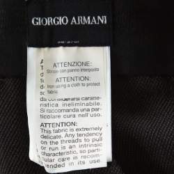 Pre Owned Giorgio Armani Brown Pleat Front Trousers L