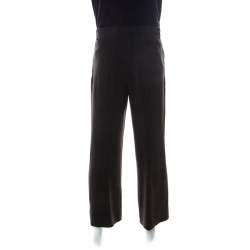 Pre Owned Giorgio Armani Brown Pleat Front Trousers L