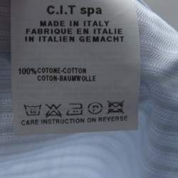Giorgio Armani Pale Blue Striped Cotton Button Front Shirt XXL 