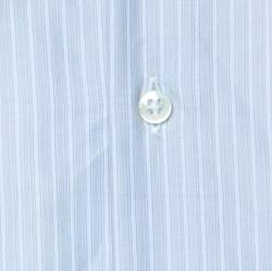 Giorgio Armani Pale Blue Striped Cotton Button Front Shirt XXL 