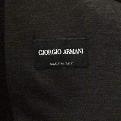 Pre Owned Giorgio Armani Black & Grey Wool Blend Vest L