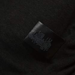 Pre Owned Giorgio Armani Black & Grey Wool Blend Vest L