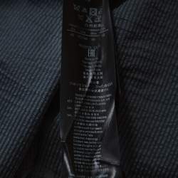 Pre Owned Giorgio Armani Grey Fantasia Striped Linen Seersucker Trousers S