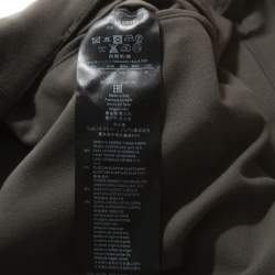 Pre Owned Giorgio Armani Grey Wool Straight Fit Trousers M  