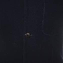Pre Owned Giorgio Armani Navy Blue Cotton Jacket M