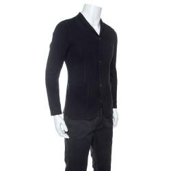 Pre Owned Giorgio Armani Navy Blue Cotton Jacket M