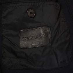 Pre Owned Giorgio Armani Navy Blue Cotton Jacket M