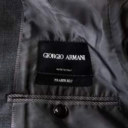 Giorgio Armani Grey Wool Trader Blu Suit 3XL