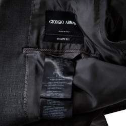 Giorgio Armani Grey Wool Trader Blu Suit 3XL