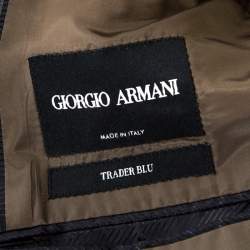 Giorgio Armani Grey Wool Silk Blend Trader Blu Suit 3XL