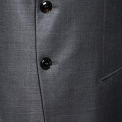 Giorgio Armani Grey Wool Silk Blend Trader Blu Suit 3XL