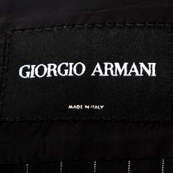 Giorgio Armani Dark Blue Pinstripe Wool Three Buttoned Blazer L