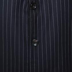 Giorgio Armani Dark Blue Pinstripe Wool Three Buttoned Blazer L
