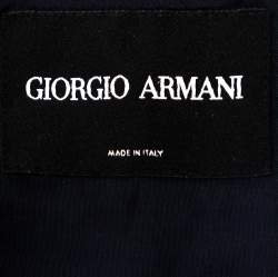 Giorgio Armani Slate Grey Linen Cotton Zip Front Overcoat S