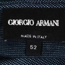 Giorgio Armani Steel Blue Silk Crew Neck T-Shirt XL