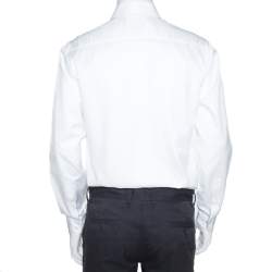 Giorgio Armani White Cotton Luxury Fit Button Front Shirt L