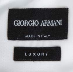 Giorgio Armani White Cotton Luxury Fit Button Front Shirt L