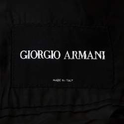 Pre Owned Giorgio Armani Black Pinstripe Wool Two Buttoned Blazer L