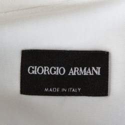 Giorgio Armani Off White Cotton Jersey Button Front Shirt M
