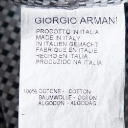 Giorgio Armani Monochrome Check Print Cotton Long Sleeve Shirt M