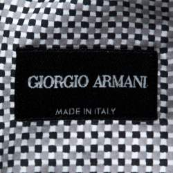 Giorgio Armani Monochrome Check Print Cotton Long Sleeve Shirt M