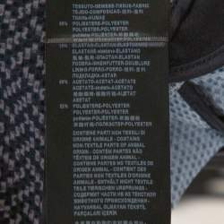 Pre Owned Giorgio Armani Navy Blue Zig Zag Print Textured Knit Jacket XL