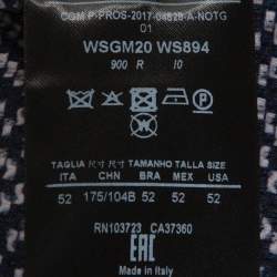 Pre Owned Giorgio Armani Navy Blue Zig Zag Print Textured Knit Jacket XL