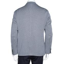 Giorgio Armani Monochrome Patterned Knit Upton Blazer XXL
