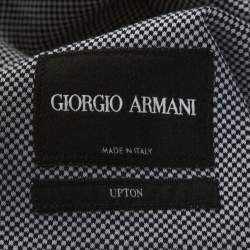 Giorgio Armani Monochrome Patterned Knit Upton Blazer XXL