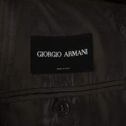 Giorgio Armani Grey Pin Striped Linen & Silk Tailored Suit XXL