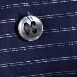 Pre Owned Giorgio Armani Navy Blue Pinstriped Cotton Long Sleeve Shirt M