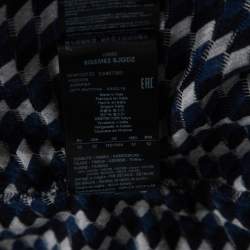 Pre Owned Giorgio Armani Navy Blue Textured Knit Fitted Crew Neck T-Shirt XL